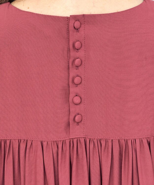 Tiaclasse 【洗える】バックギャザーフレアチュニックブラウス ピンク