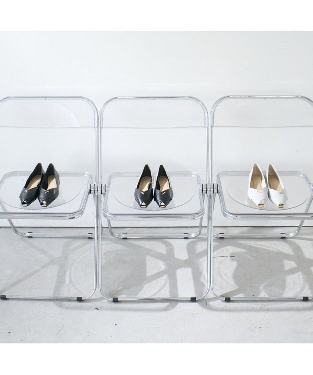 MODE ET JACOMO <carino>オープントゥパンプス グレー