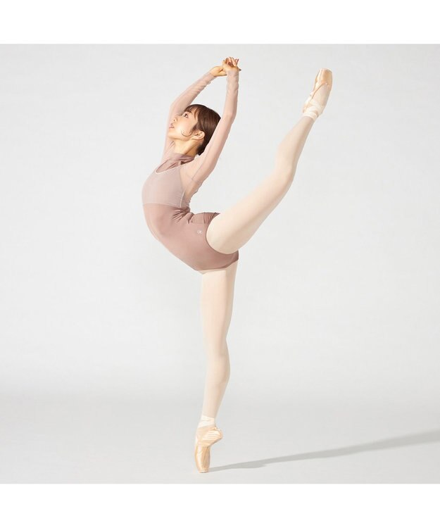 Chacott 【MADOKA SUGAI】ロングスリーブレオタード ベージュ