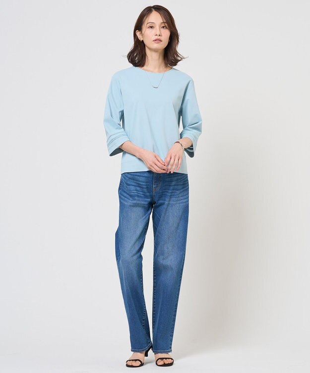 J.PRESS LADIES L ギガダルポンチ カットソー ライトアクア系