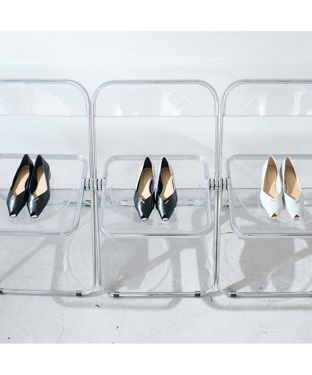 MODE ET JACOMO <carino>オープントゥパンプス グレー