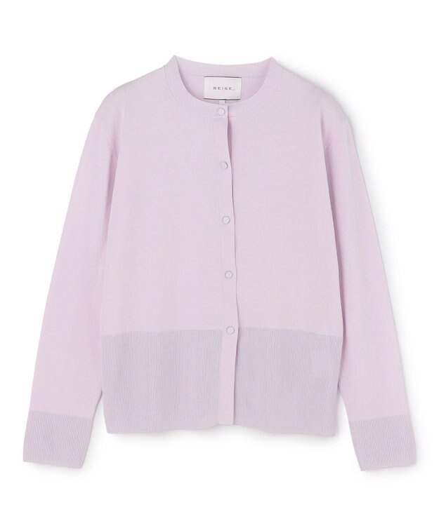 BEIGE， JULIE / コットンシルク クルーネックカーディガン Lilac