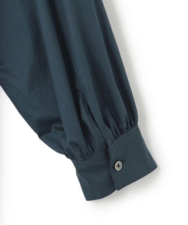 23区 【洗える】コンパクトコットンツイル シャツ ワンピース マリンブルー系