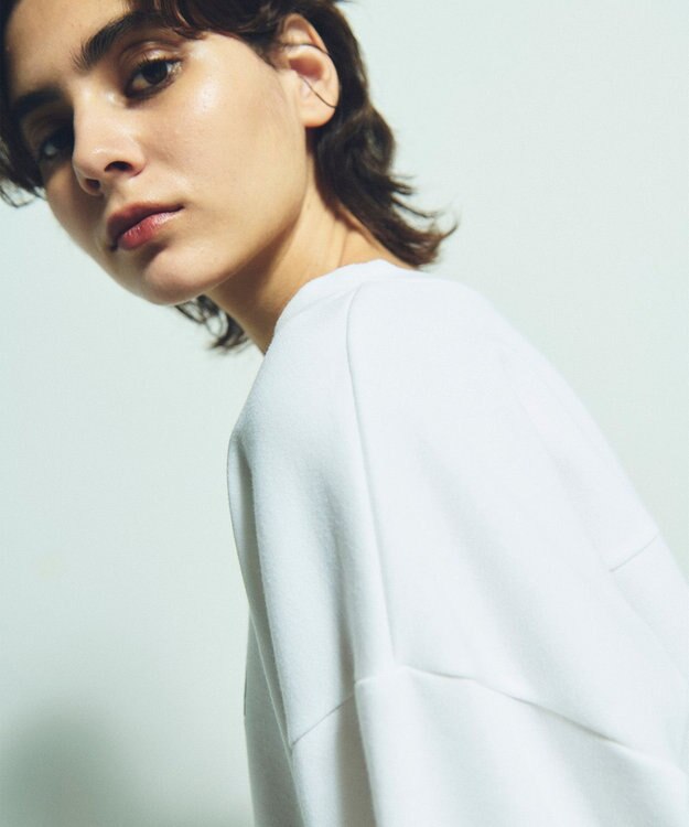 GRACE CONTINENTAL フロッキーロゴプリントトップ ホワイト