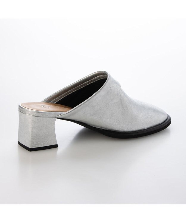 MODE ET JACOMO <D'ICI>クラシカルチャンキーヒールミュール シルバー