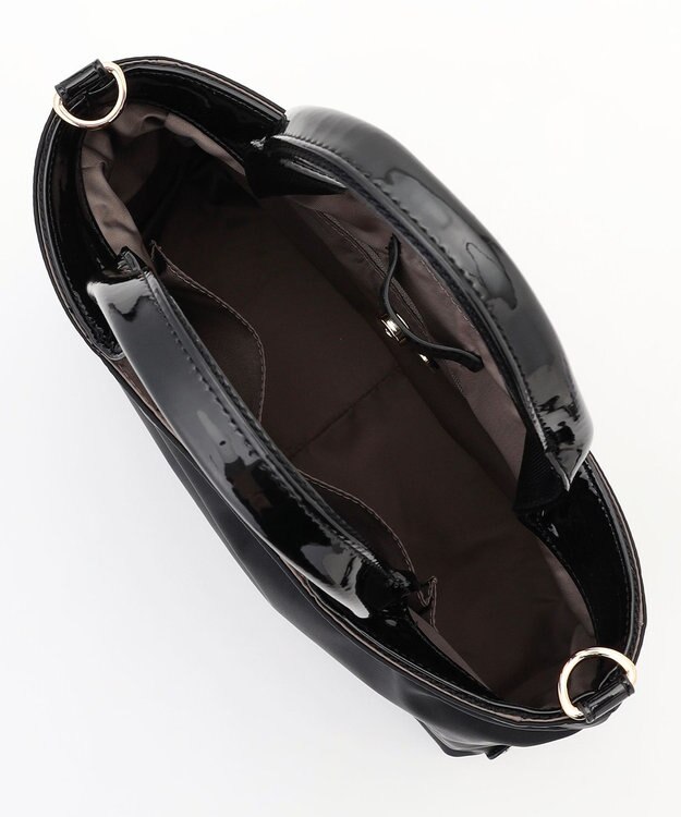 LA BAGAGERIE ツイルナイロン×エナメル 2WAYトートバッグ Sサイズ ブラック