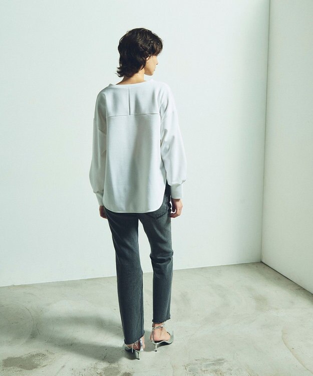 GRACE CONTINENTAL フロッキーロゴプリントトップ ホワイト