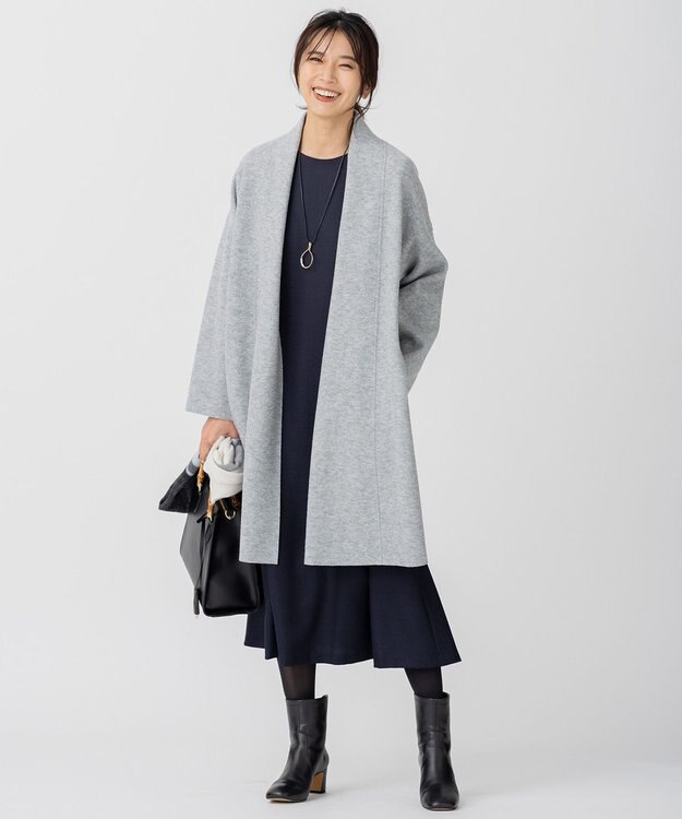 23区 L コンプレストパイル コーディガン ライトグレー系