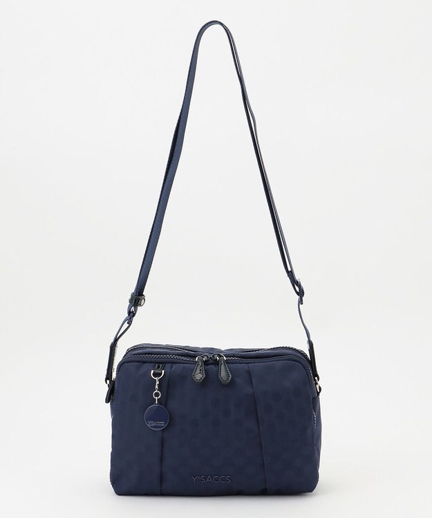 Y'SACCS 【ムック本掲載】Polka Dots スクエアポシェット ネイビー