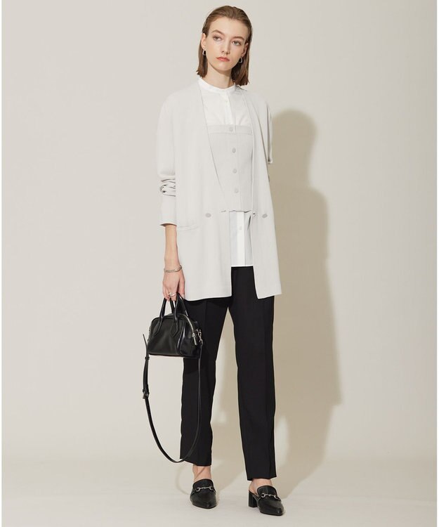 ICB L 【洗える】ハイゲージスムース ニットジャケット トープ系