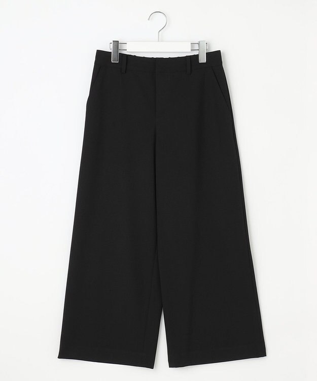 J.PRESS LADIES 【WEB限定カラーあり・洗える】T/Rアルガンシルク ワイド パンツ ブラック系