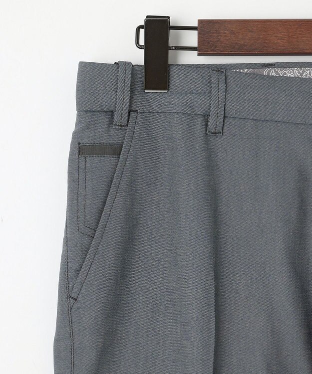 JOSEPH ABBOUD 【キングサイズ・ウエストも伸びる！/ストレッチ】ミックスリネンシャンブレーパンツ グレー系