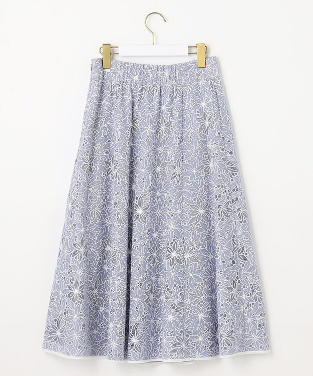 ANY SIS S 【洗える】フラワーレーシーオパール スカート ブルー系