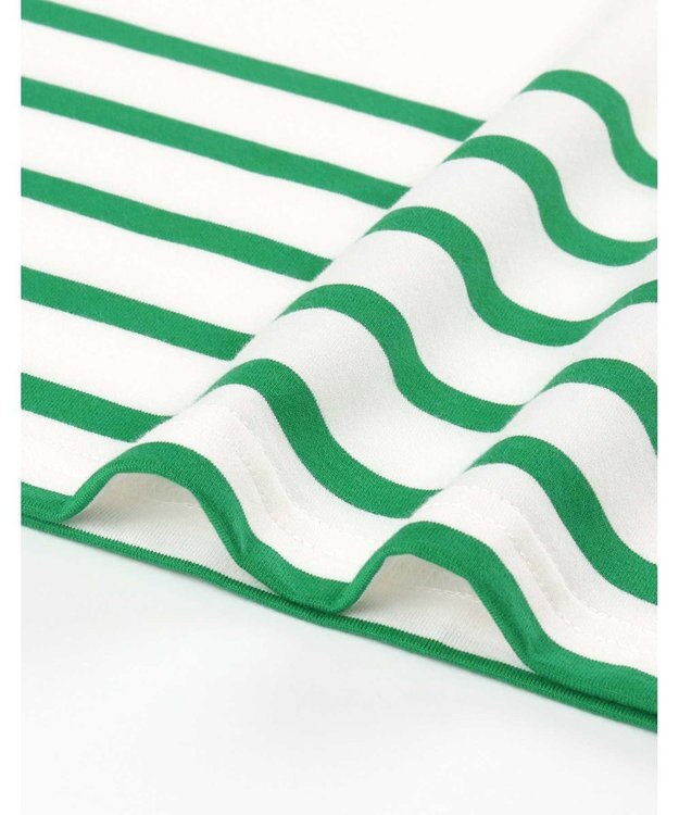 une nana cool 【綿100％】60ハイゲージ天竺パネルボーダー半袖ワンピース GR