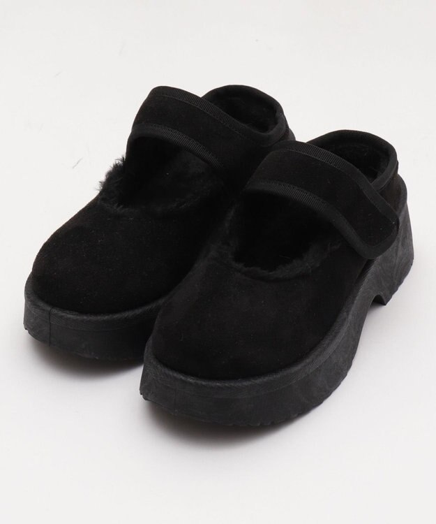 WEGO ムートンタッチメリージェーンシューズ ブラック