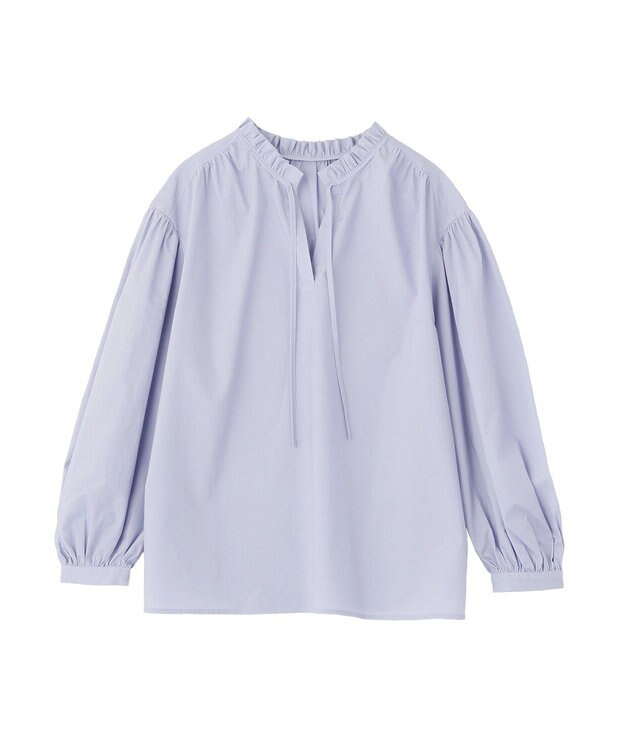 Green Parks ２ｗａｙフリルハイネックブラウス Sax