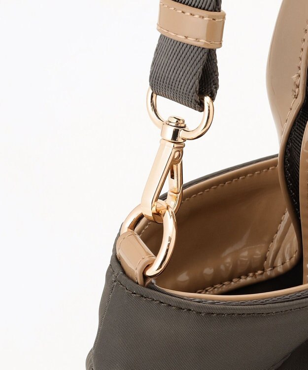 LA BAGAGERIE ツイルナイロン×エナメル 2WAYトートバッグ Sサイズ カーキ