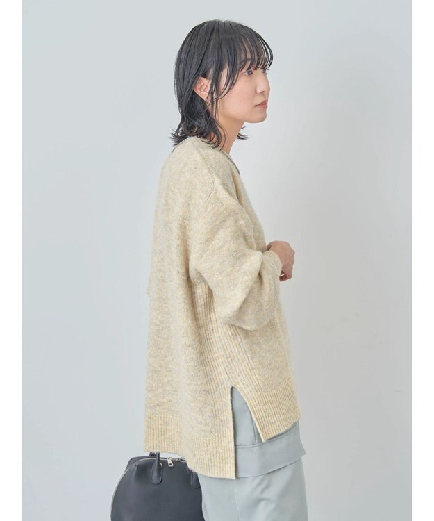 Green Parks ラメ糸ミックスニットプルオーバー Yellow