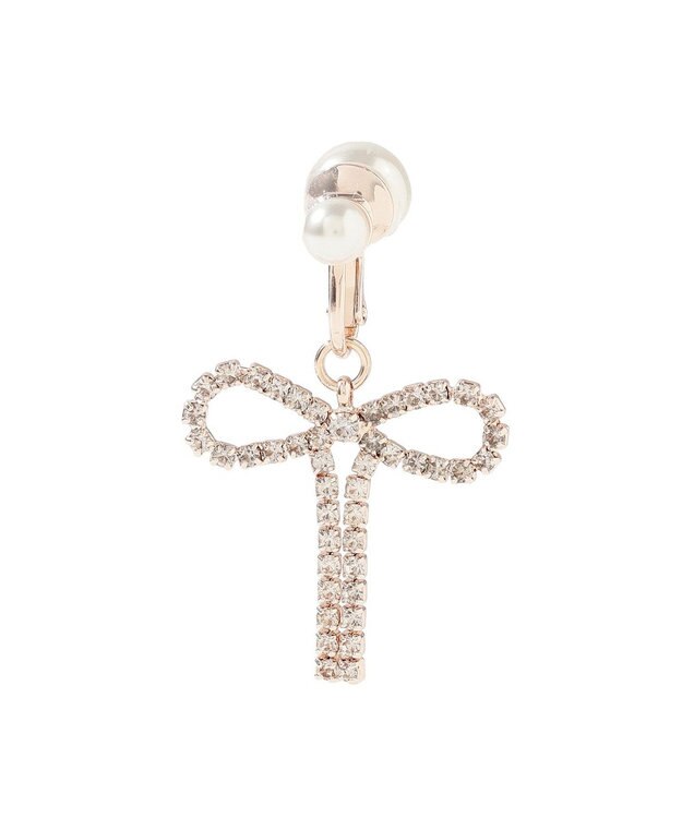 Maison de FLEUR ダイヤレーンリボンイヤリング Pink Gold