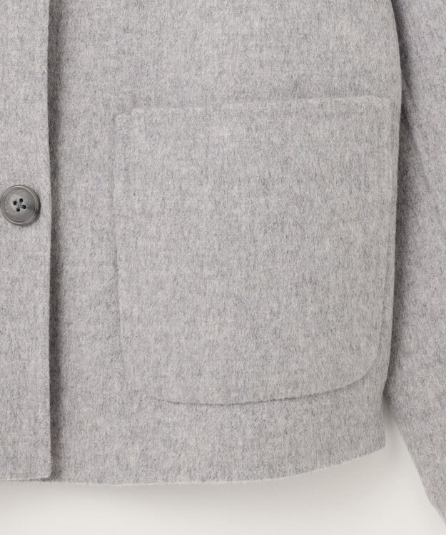 J.PRESS LADIES 【リバーシブル】ウールナイロンリバー スタンドカラー コート ライトグレー×ベージュ系