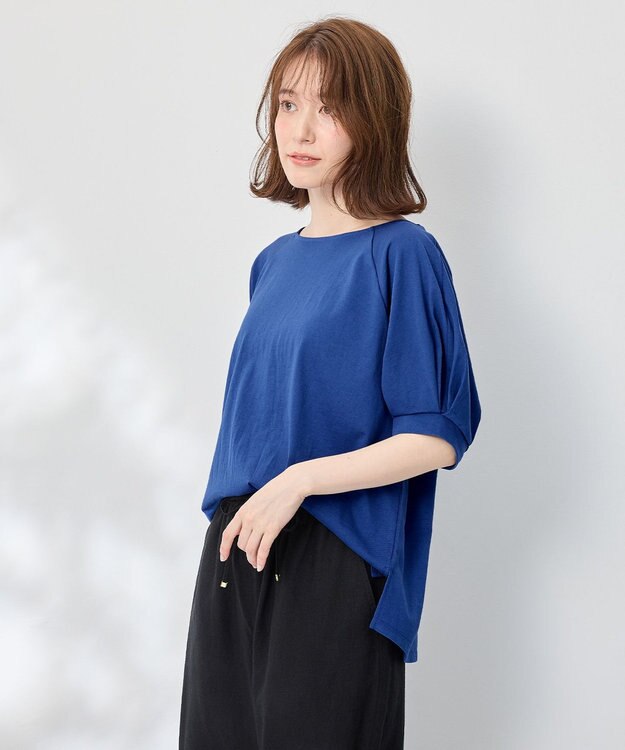 ANY パフスリーブラグランTシャツ ブルー