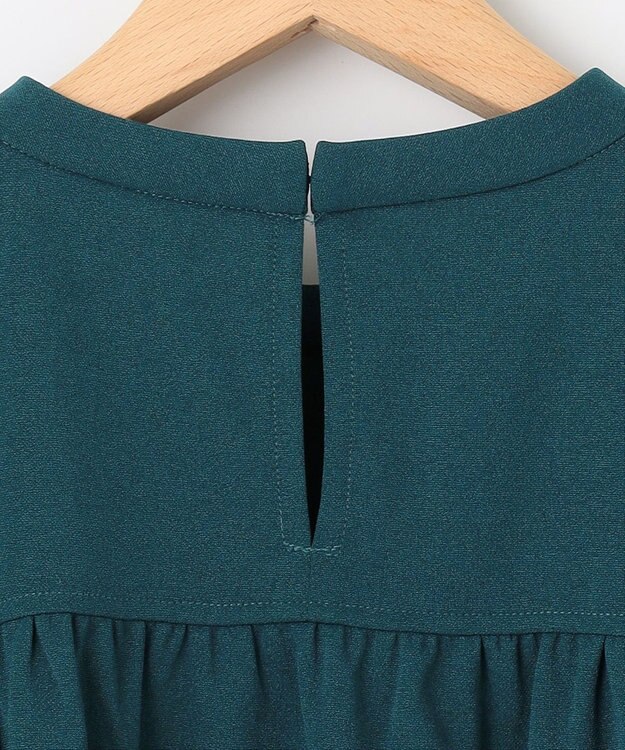 組曲 【WEB限定】ライトジョーゼット袖タック ブラウス ダークグリーン系