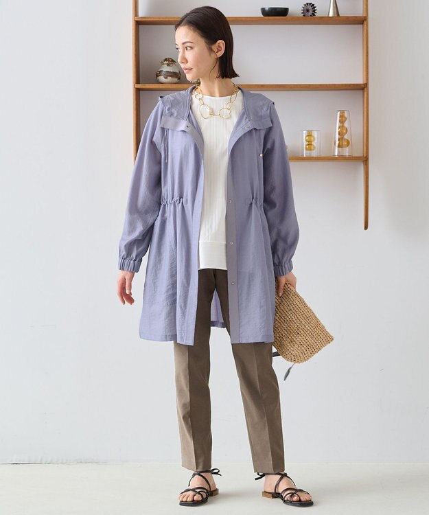 自由区 【XSサイズ～/洗える】シアー ライトコート ライラック系