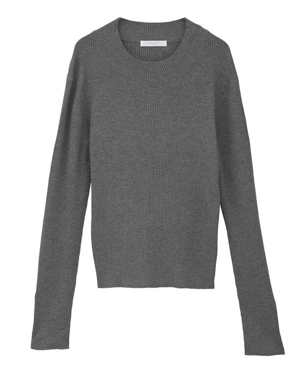 Green Parks 袖口金釦リブニットプルオーバー Gray Mixture