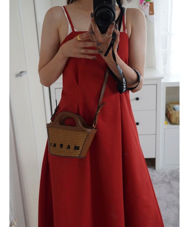 Green Parks バックデザインキャミワンピース Red