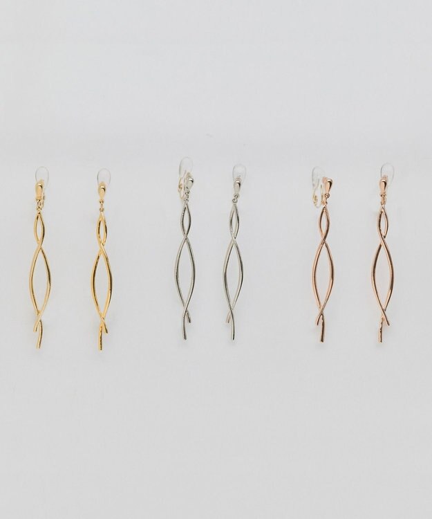 Phoebe 【痛くないシリーズ/金属アレルギー対応】スウィングクリスタルループフィットイヤリング　シルバー シルバー