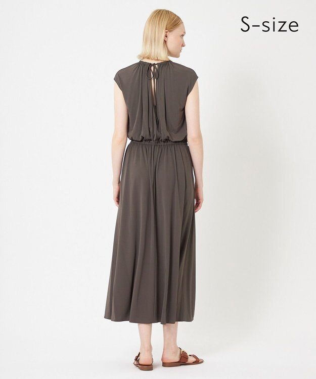 BEIGE， 【S-size】MELLE / ジャージードレス Khaki