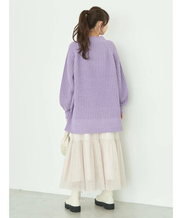 earth music&ecology ティアードチュールスカート Light Beige