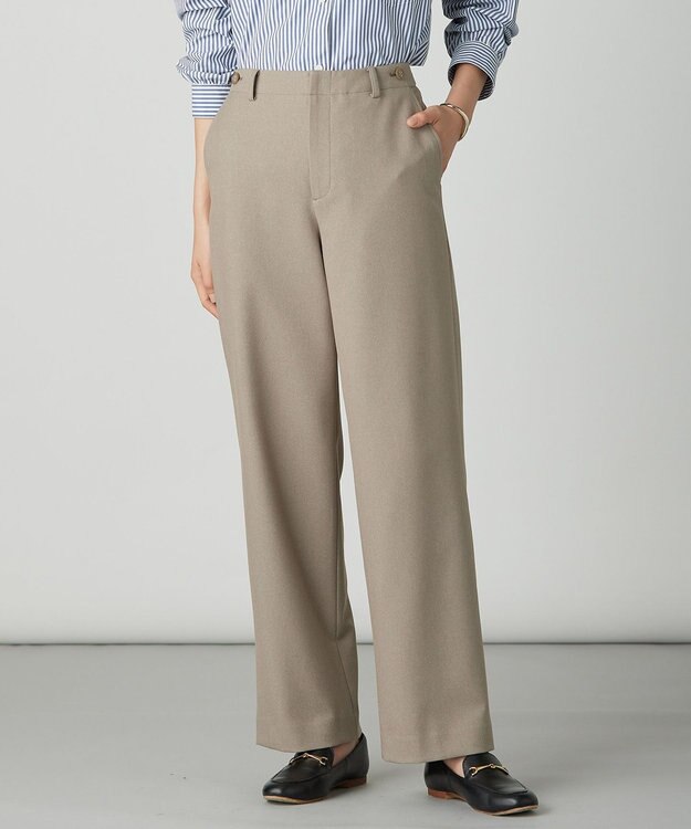 J.PRESS LADIES S 【WEB限定カラーあり】ツムギートflannel ストレート パンツ ベージュ系