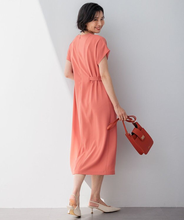 23区 S 【撥水加工/洗える】キューティクルストレッチツイル ワンピース テラコッタピンク系