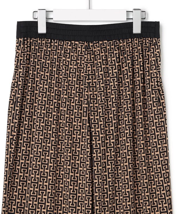 ICB L 【30th ANNIVERSARY】 モノグラムプリントスムース ワイドパンツ キャメル×ブラック系