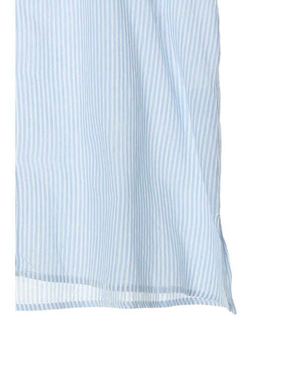 CRAFT STANDARD BOUTIQUE インド綿フリルブラウス Stripe Sax