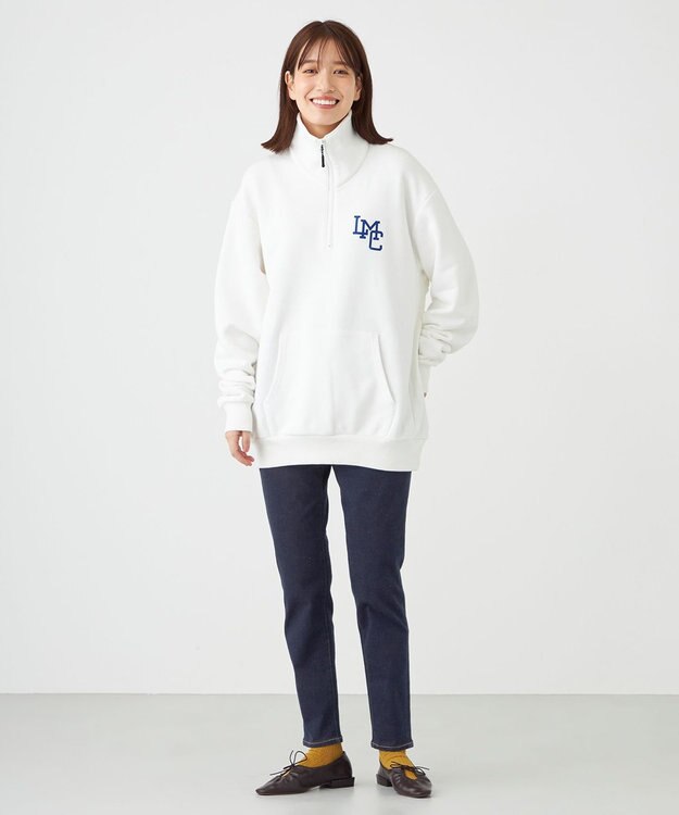 SHARE PARK LADIES 【UNISEX】MVS裏毛ハーフジップスウェット（S・Mサイズ） ホワイト