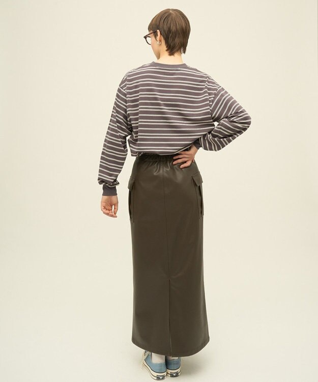 AMERICAN HOLIC PENNEY'S レトロボーダーロングTシャツ Charcoal Gray