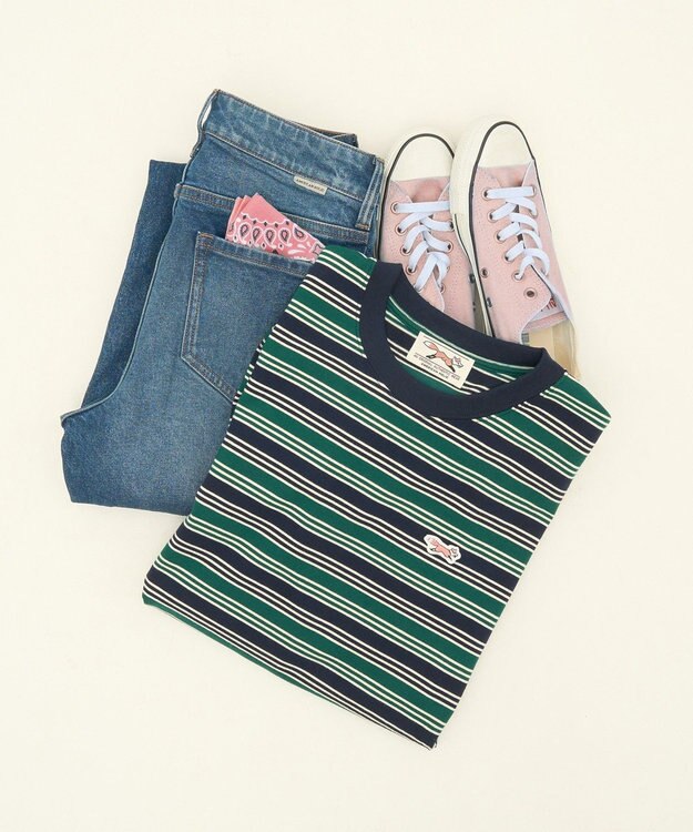 AMERICAN HOLIC PENNEY'S レトロボーダーロングTシャツ Navy