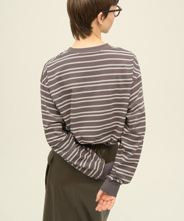 AMERICAN HOLIC PENNEY'S レトロボーダーロングTシャツ Charcoal Gray
