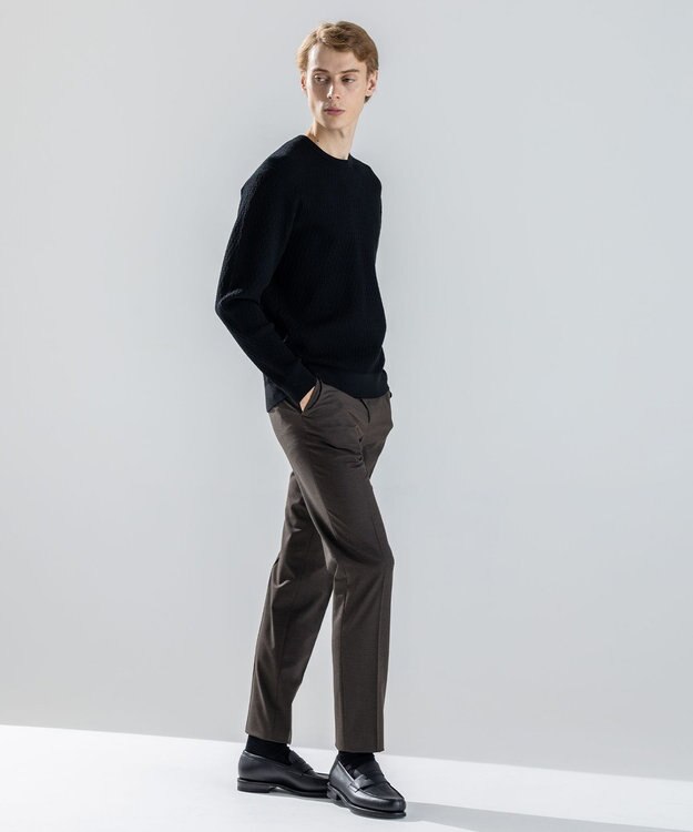 JOSEPH HOMME 新素材【ストレッチ】ウール混 キャリーマンストレッチ　 テーパードパンツ / CITY ダークブラウン系