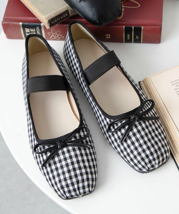 WEGO ベルト付きスクエアバレエシューズ 柄1