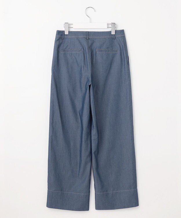 J.PRESS LADIES 【洗える】ツイルライトストレッチ セミワイド パンツ ネイビー系