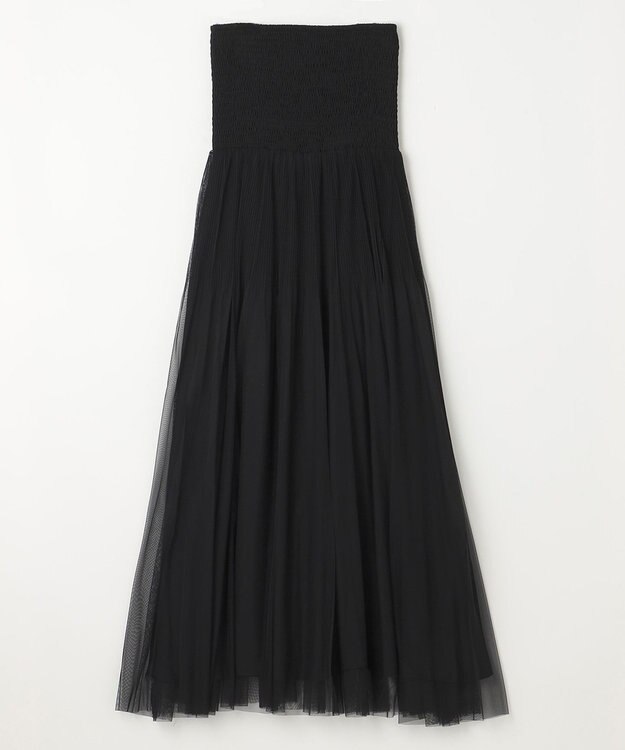 GRACE CONTINENTAL プリーツコンビベアワンピース ブラック