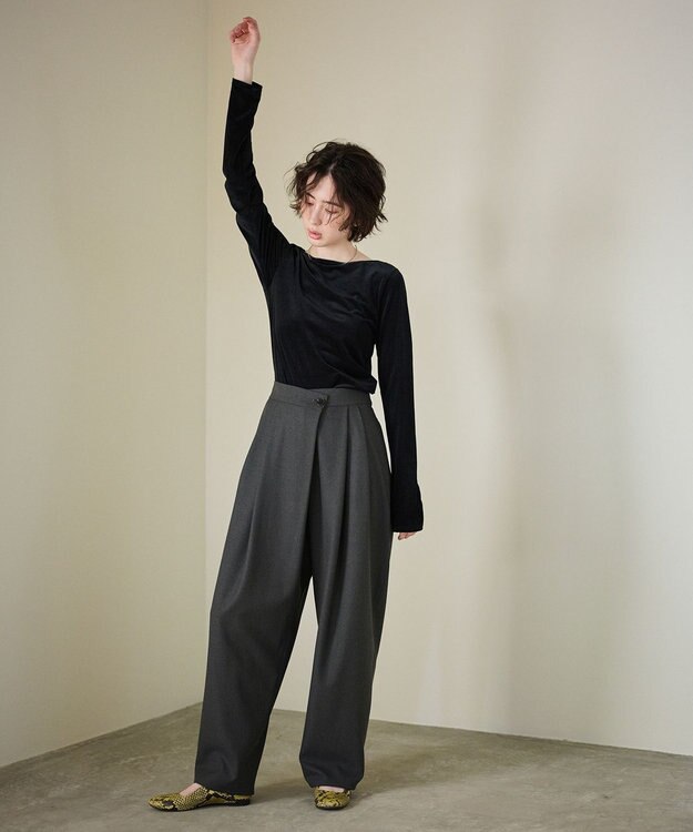 #Newans 【洗濯機可／ 前後着用可】 シアーベロアプルオーバー ブラック