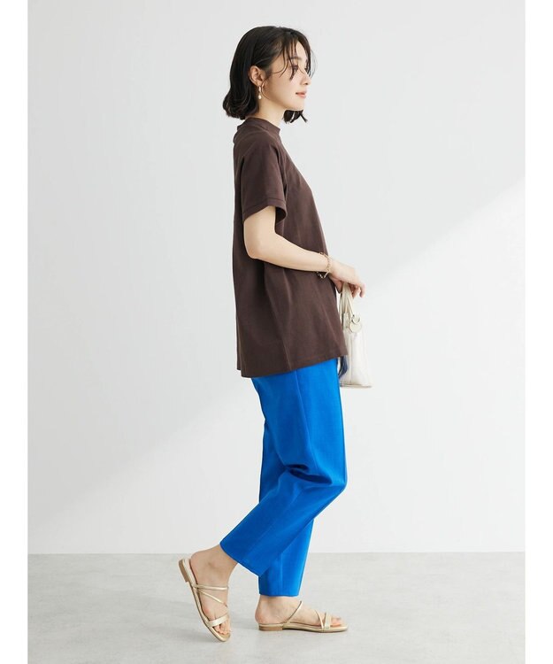 Green Parks 接触冷感　テーパードパンツ Blue