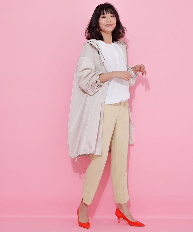 UNFILO 【ストレッチ/洗える】出会えるパンツ テーパード ライトイエロー系