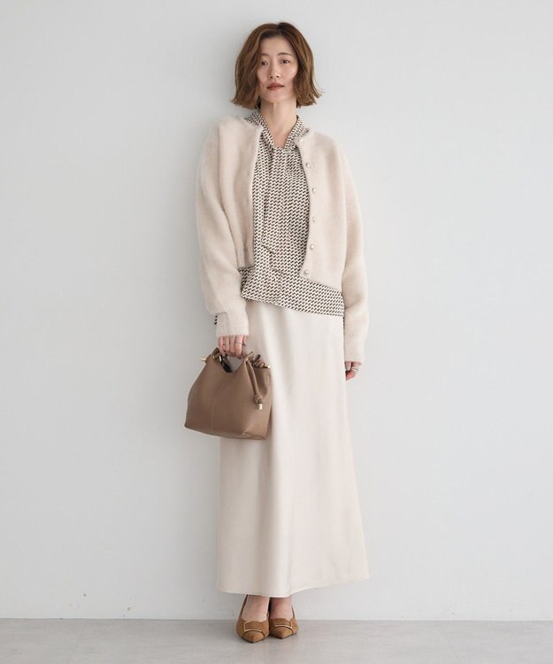 YECCA VECCA ジオメ柄ボウタイブラウス Ivory