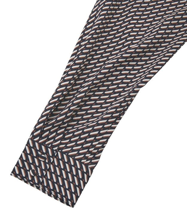 YECCA VECCA ジオメ柄ボウタイブラウス Navy