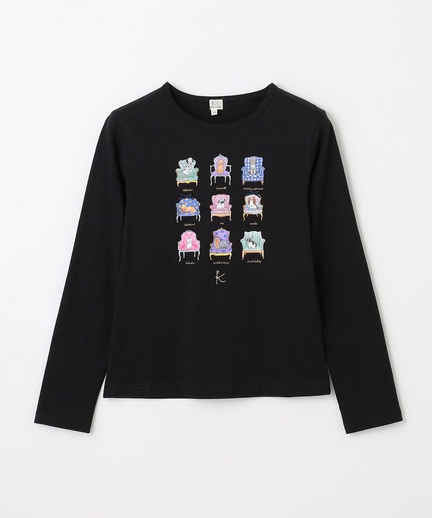 組曲 KIDS 【150-160㎝】アラカルトドッグ Tシャツ ブラック